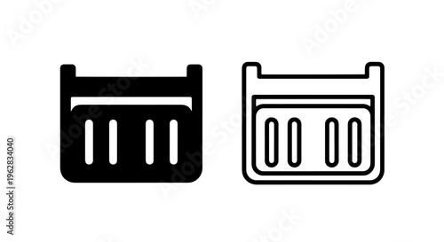 Digital data storage box icon - file archive container & information organizer symbol