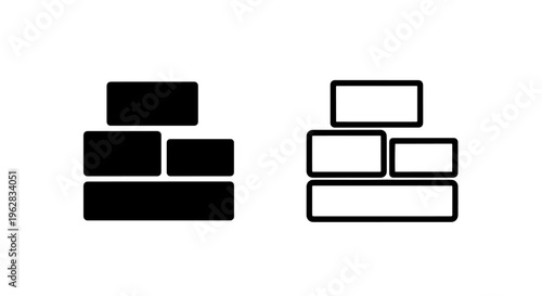 Modular layout blocks icon - webpage section design & stacked component structure symbol