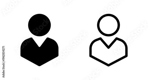 User profile person icon: account, identity and avatar symbol vector graphic design
