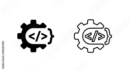 Code integration gear icon: software development plugin and system functionality module