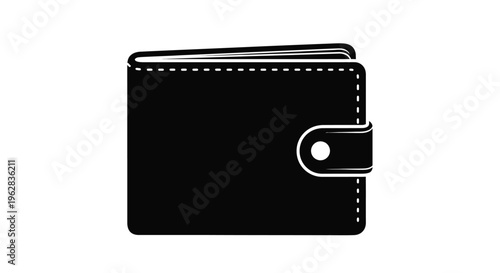 Simple black wallet icon a modern financial accessory silhouette
