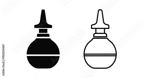 Two bottle shapes one dark and one light as a silhouette