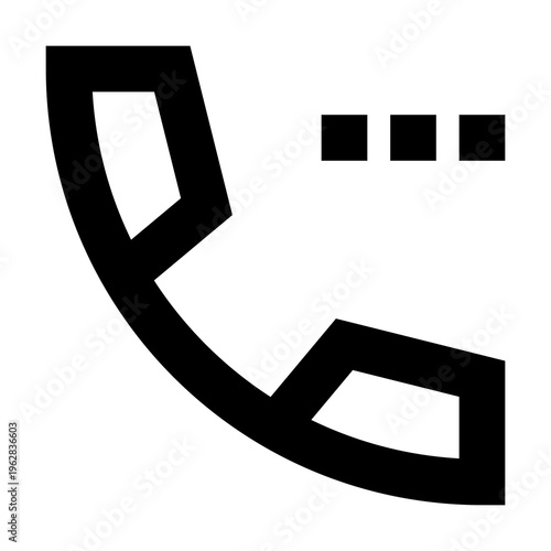 Active call icon with three dots, perfect for in-call UI states or phone apps. Ideal for sharp, bold, minimal black interface in dashboards, websites, or communication-related applications.