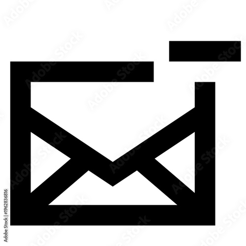 Remove message envelope icon with minus sign in sharp bold line style for delete, block, or archive actions. Perfect for apps, websites, dashboards, and UI with minimal black outline.