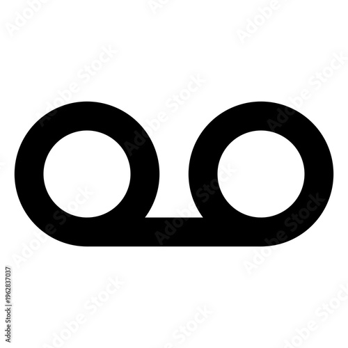 Voicemail icon representing recorded messages, audio inbox, or missed call alerts. Ideal for phone apps, dashboards, and communication systems. Sharp bold line minimal black outline design.