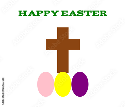 Easter cross eggs festive greeting