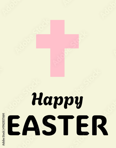 Happy Easter cross greeting design