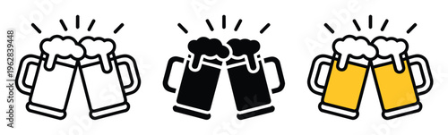 Beer Glasses Cheers Vector Illustration
