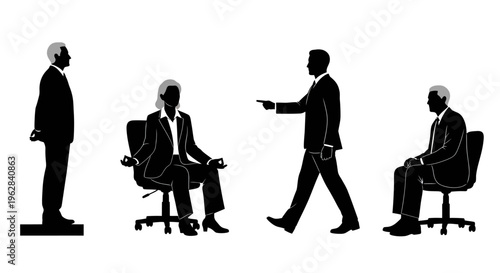 Executive Coaching & Discussion Silhouette Scene