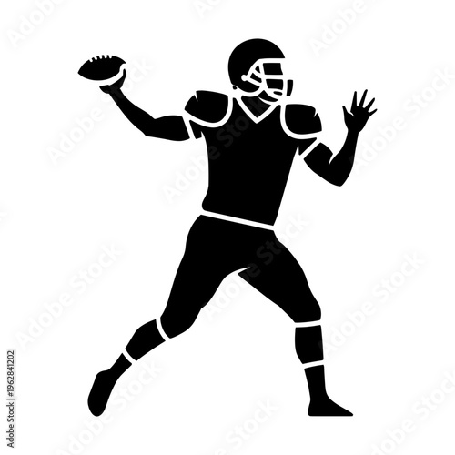 Football Player Throwing Pass Vector Icon