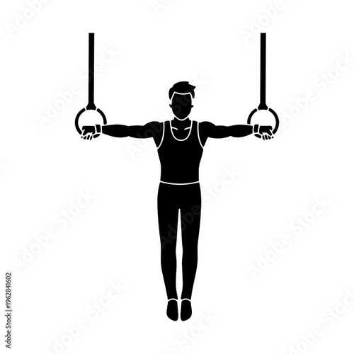 Gymnast on Rings Vector Icon