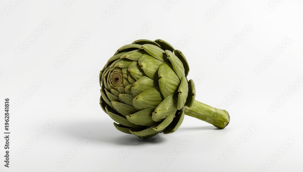 Fototapeta premium white background with lone artichoke path