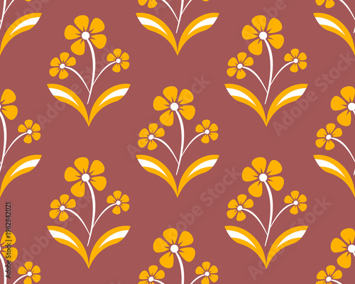 Abstract ethnic flowers pattern design for background or Wallpaper.