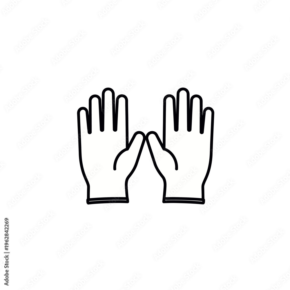 Fototapeta premium Worker Gloves Icon – Safety Labour Protection Symbol