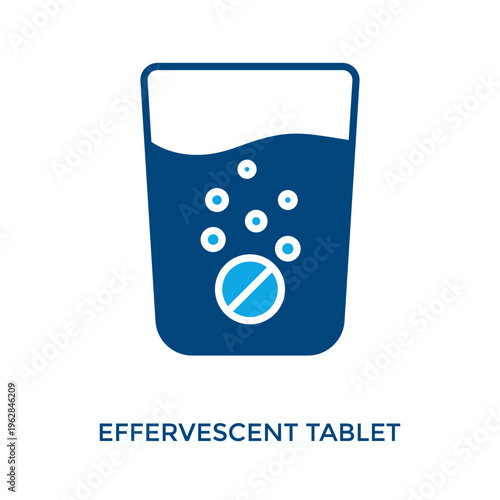 Effervescent Tablet Icon Dual Tone Style. Vector Illustration For Graphic Design