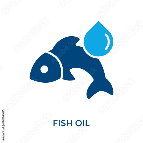 Fish Oil Icon Dual Tone Style. Vector Illustration For Graphic Design