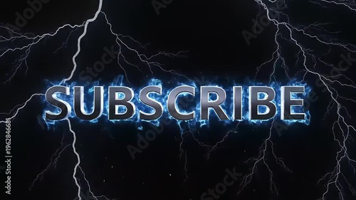 Dynamic Subscribe Button Animation with Electric Lightning Effects.