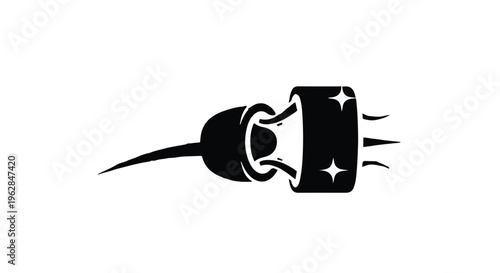 Stylized black electrical plug with glowing, star-like accents on its prongs, suggesting energy, power, and innovation in electrical connection.