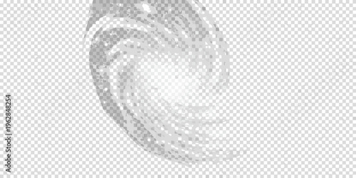 A swirling grayscale fingerprint isolated on a transparent background