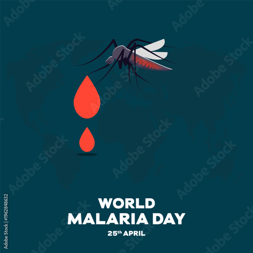 world malaria day illustration in flat design style