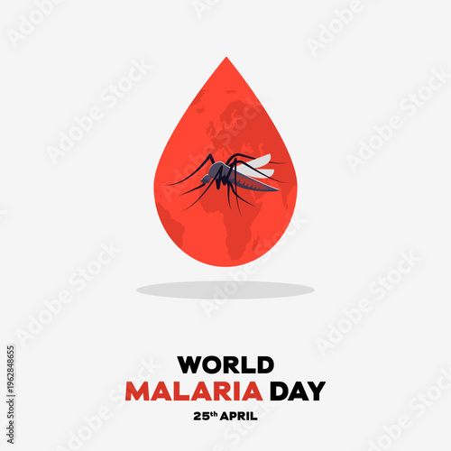 illustration for world malaria day in flat design style
