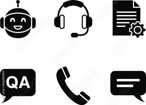 Customer service and support icons