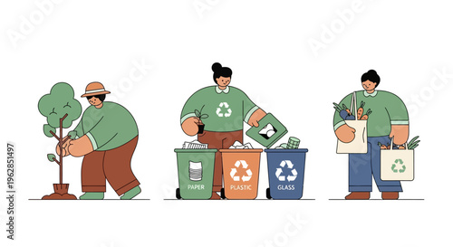 People engaging in eco friendly practices for a sustainable lifestyle everyday