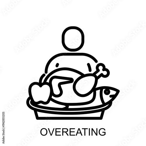 METABOLIC SYNDROME Overeating Icon – Metabolic Syndrome Medical Concept