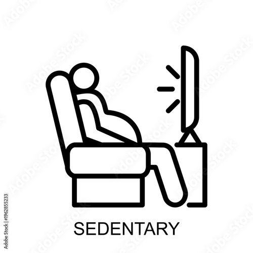 METABOLIC SYNDROME Sedentary Icon – Metabolic Syndrome Medical Concept