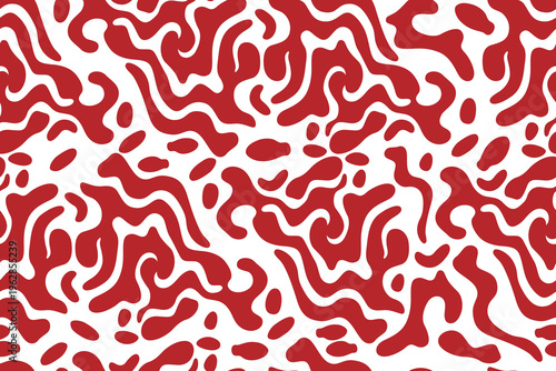 Creative background distorted lines. Decorative red and white striped design