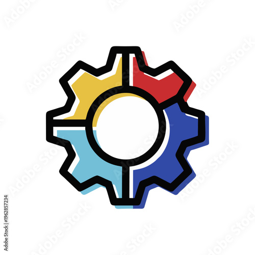 Segmented Gear Shape Indicating Mechanical Structure And Function
