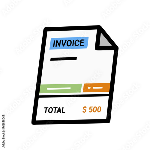 Invoice Document Showing Total Amount For Billing And Financial Record Keeping