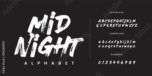 Midnight expressive brush script font with wet ink texture and italic motion style for fast racing movie branding
