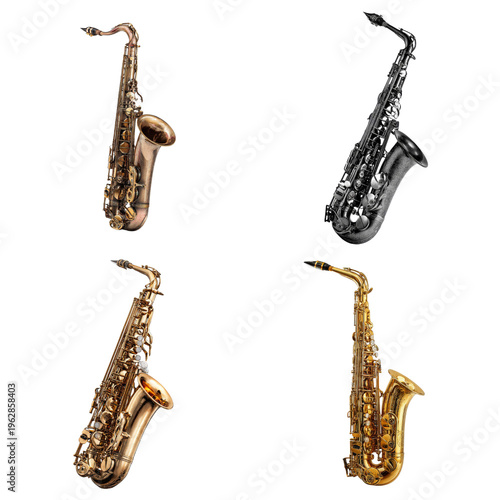 Illustration -  Saxophone isolate on transparent png.