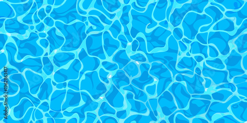 Abstract blue water surface with light reflections and wave patterns