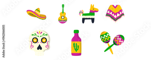 Vibrant Mexican Fiesta Cinco de Mayo Vector Illustration