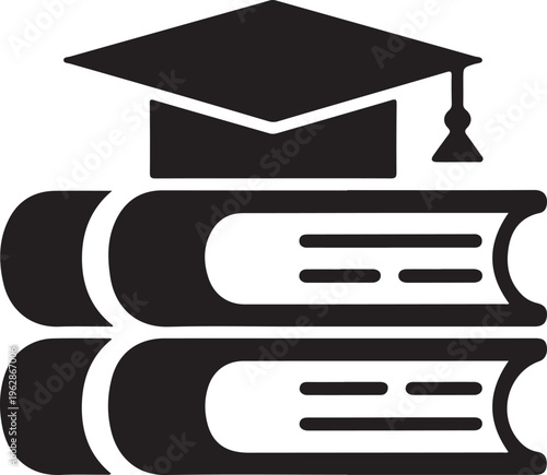 Minimal Graduation Cap and Book Icon