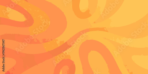 Abstract swirls of orange and yellow create a vibrant background