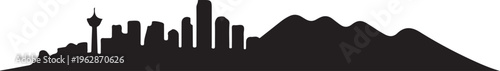 Vancouver british columbia skyline silhouette