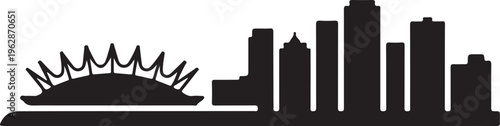 Vancouver british columbia skyline silhouette