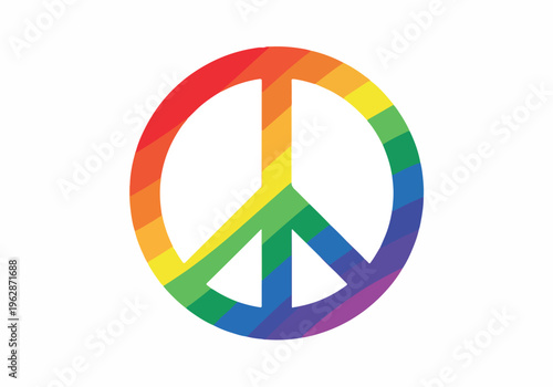 A vibrant rainbow peace symbol representing love, unity, and inclusivity, symbolizing harmony and acceptance for all communities worldwide