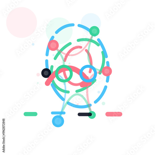 Sign Language Call Frame high-contrast office vector