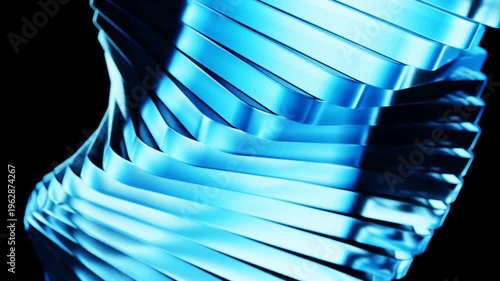 3d rendering of abstract flowing animation with blue color