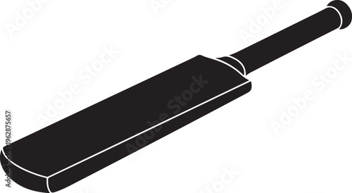 Cricket Bat Illustration in Black and White Colors