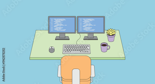 Office worker sitting at desk.