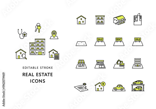 不動産・土地にまつわるアイコンセット