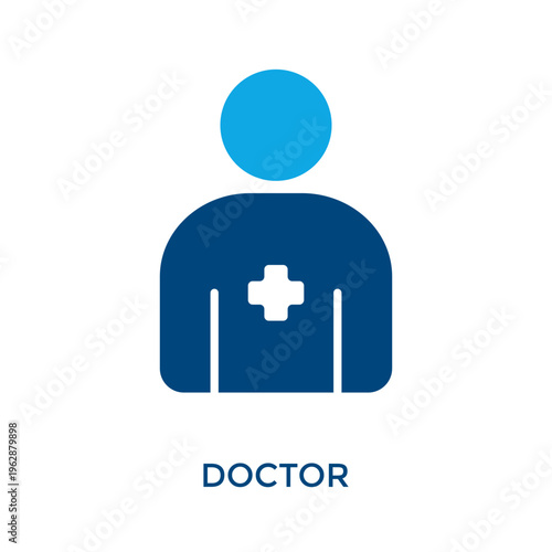 Doctor Icon Dual Tone Style. Vector Illustration For Graphic Design