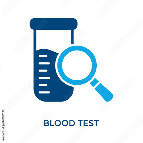 Blood Test Icon Dual Tone Style. Vector Illustration For Graphic Design
