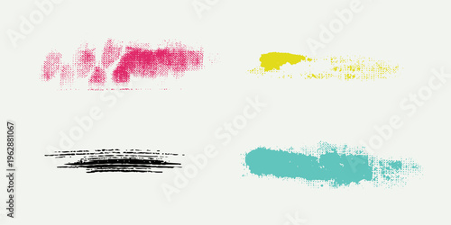 Brush strokes vector. yellow, blue, dark blue, backgrounds. Colorful set of text boxes. Paintbrush collection. Dirty brush texture banners. Rectangular painted objects.eps8