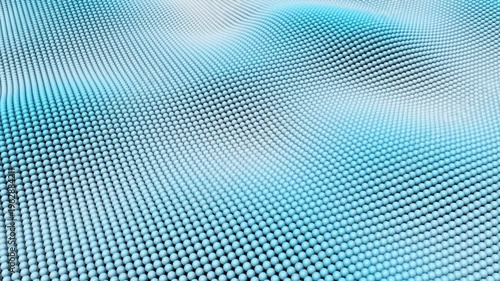 Waving 3d spheres. Computer generated
